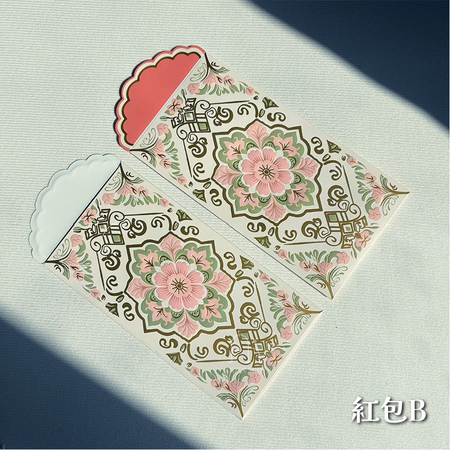 2026花磚燙金紅包袋 5入-細節圖5