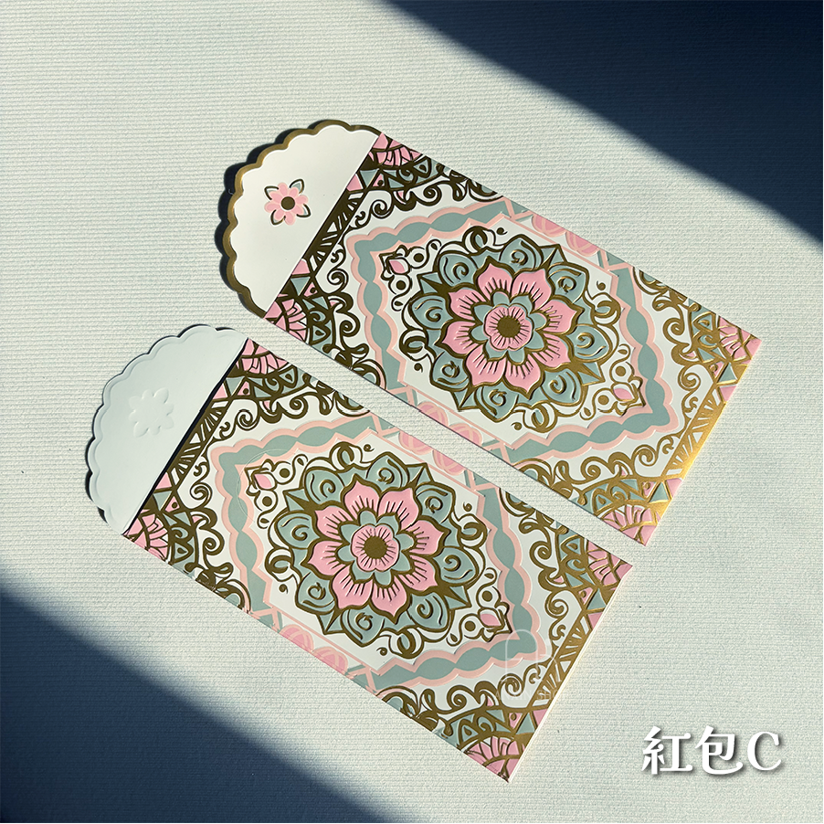 2026花磚燙金紅包袋 5入-規格圖8