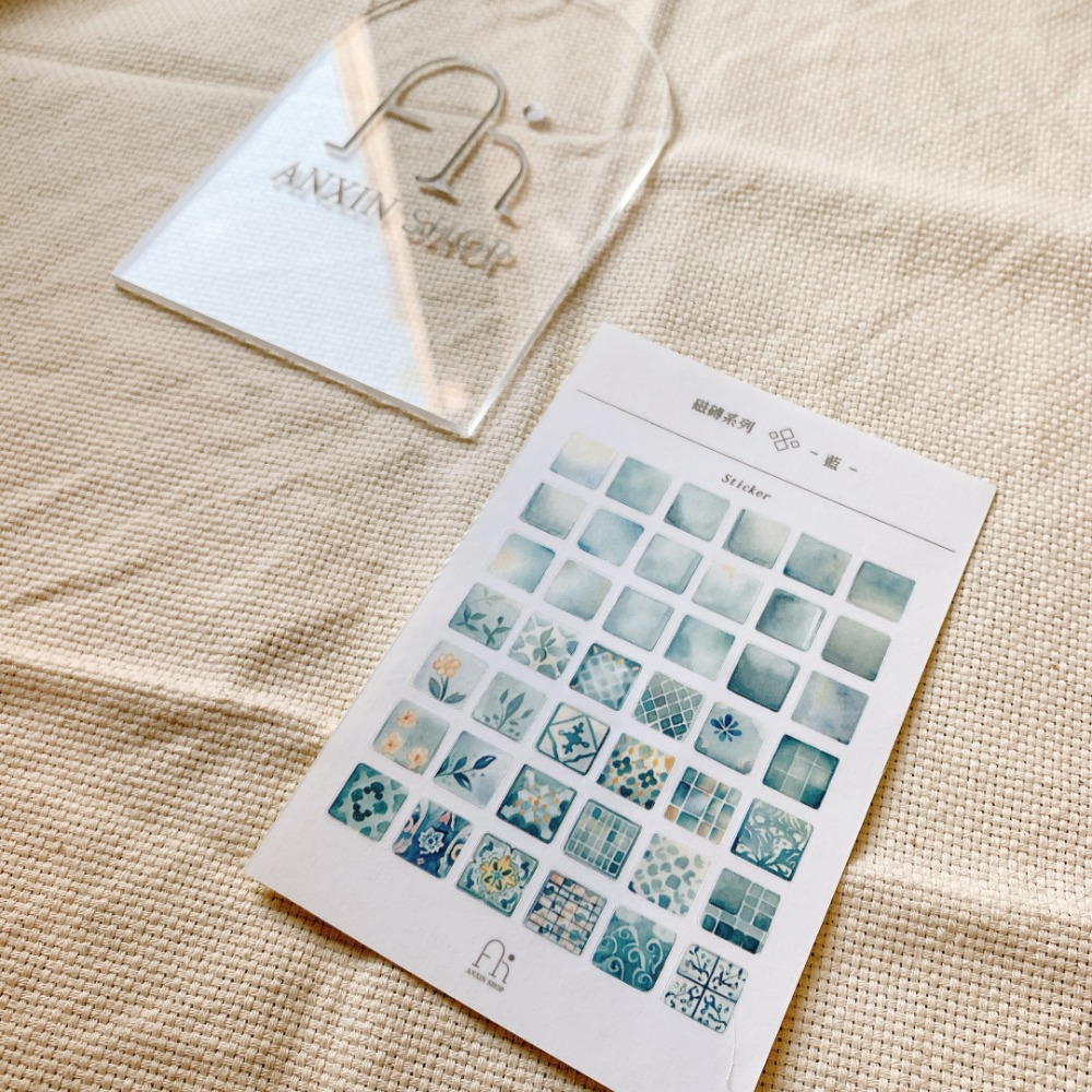 磁磚系列-藍粉橘三色 貼紙-規格圖5