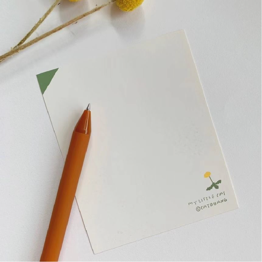 慵懶貓咪花朵明信片 1組3入-細節圖3
