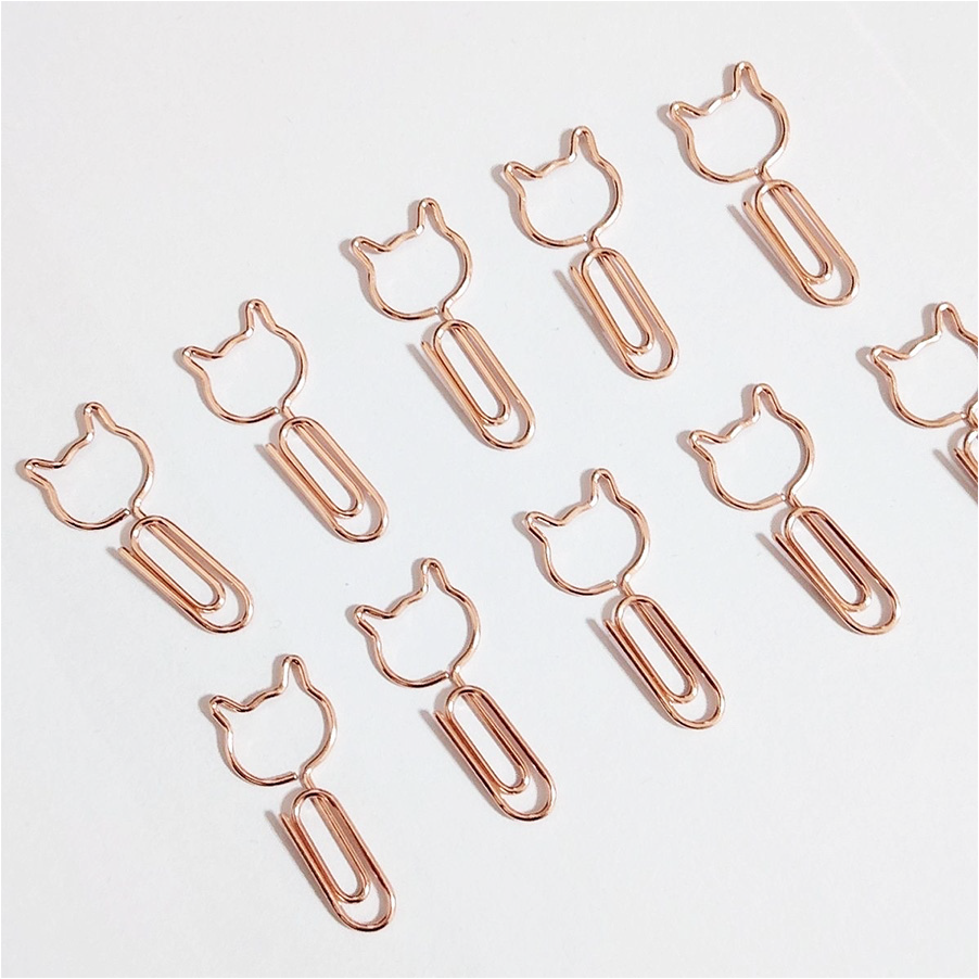 玫瑰金貓咪迴紋針-細節圖3