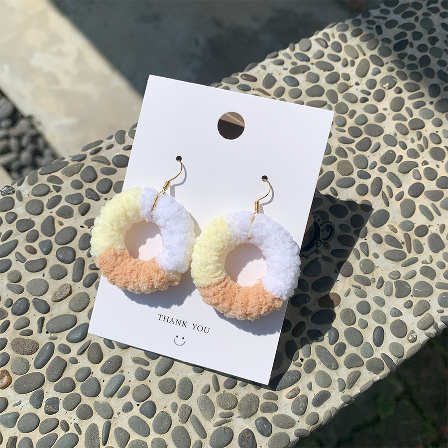 三花貓圈圈絨毛耳飾-細節圖5