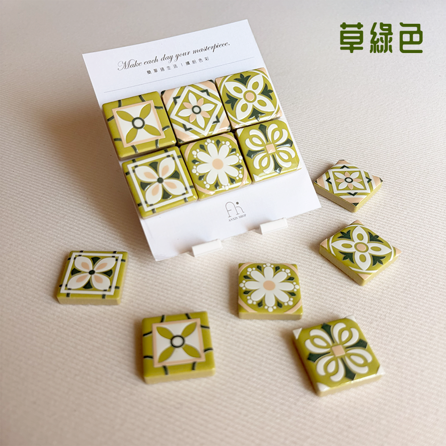 4色花磚磁鐵-細節圖3