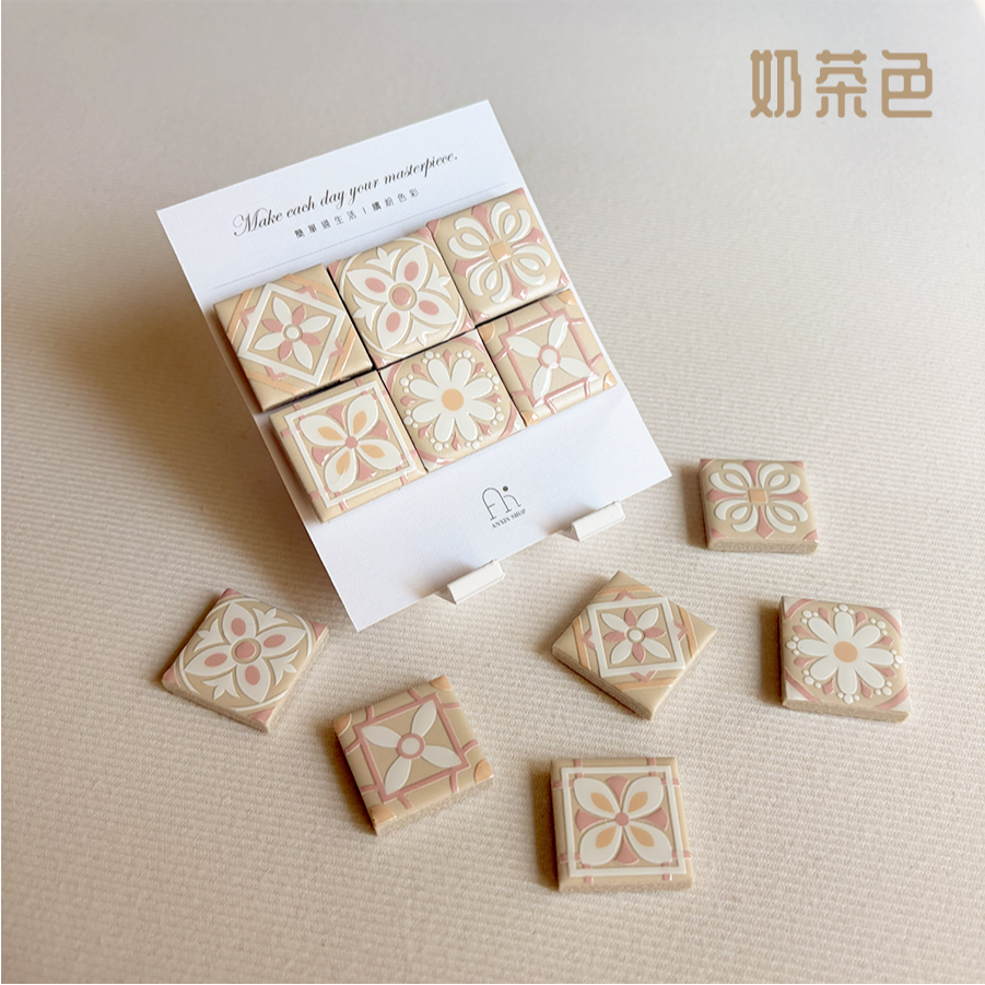 4色花磚磁鐵-細節圖4