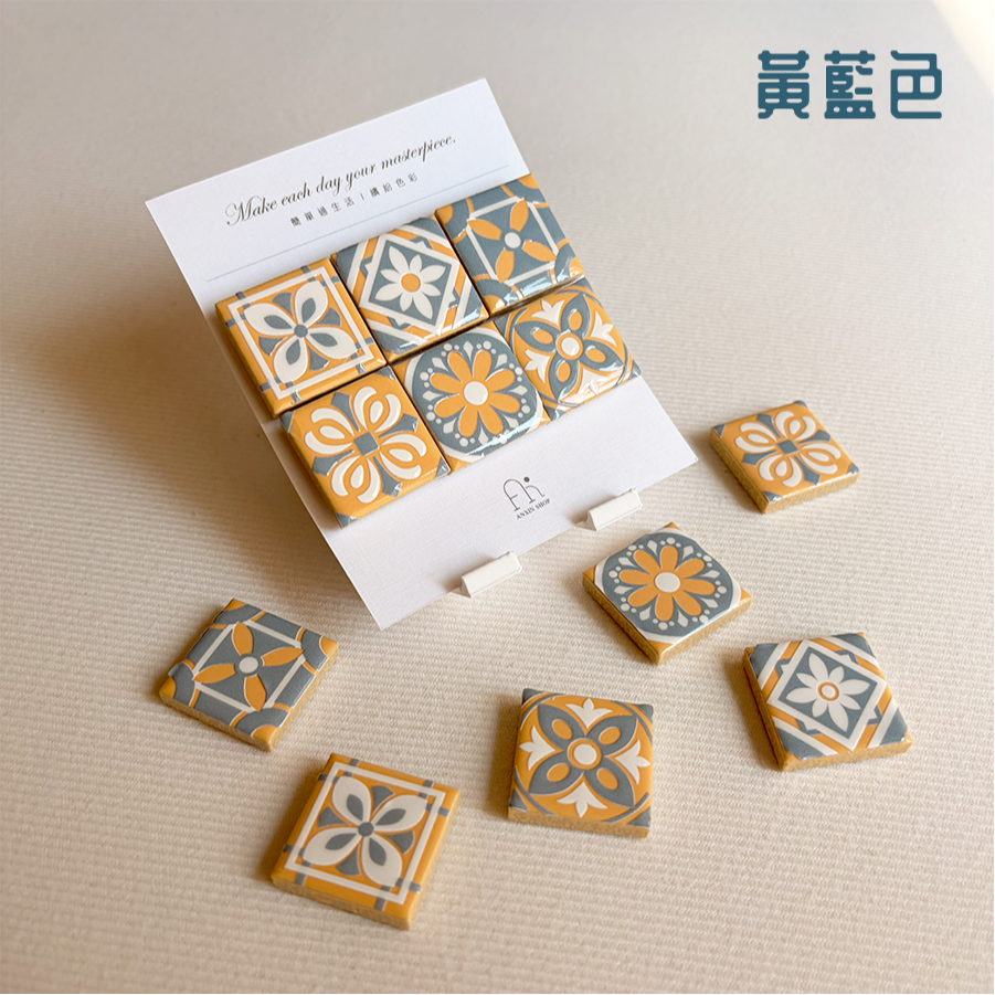 4色花磚磁鐵-細節圖5
