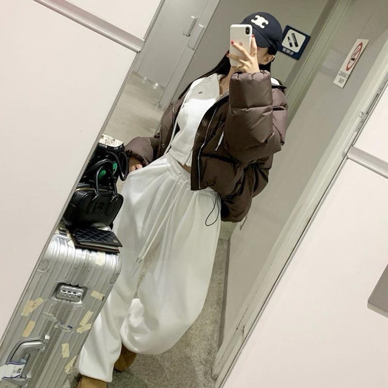 No.2 無二｜韓國🇰🇷加絨刷毛休閒連帽外套+刷毛寬褲 兩件套裝 兩件套 雙拉鍊 衛衣套裝 束口褲-細節圖5