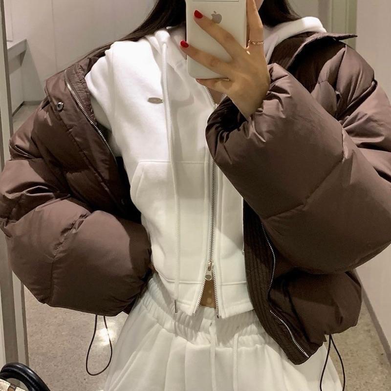 No.2 無二｜韓國🇰🇷加絨刷毛休閒連帽外套+刷毛寬褲 兩件套裝 兩件套 雙拉鍊 衛衣套裝 束口褲-細節圖6