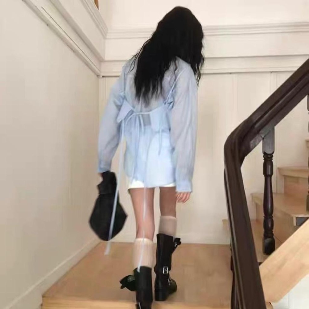 No.2 無二｜韓國🇰🇷真兩件條紋襯衫 微透膚防曬罩衫 防曬外套-細節圖5