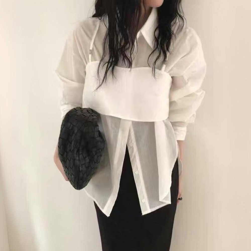 No.2 無二｜韓國🇰🇷真兩件條紋襯衫 微透膚防曬罩衫 防曬外套-細節圖6