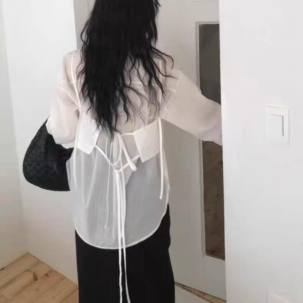 No.2 無二｜韓國🇰🇷真兩件條紋襯衫 微透膚防曬罩衫 防曬外套-細節圖8