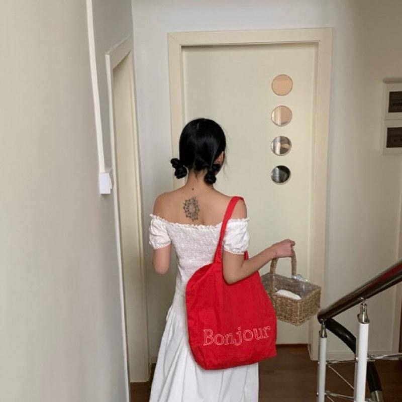 No.2 無二 | 韓版🇰🇷ins 復古2way蕾絲綁帶平口上衣 純欲蝴蝶結綁帶襯衫  氣質泡泡袖上衣 一字領-細節圖4