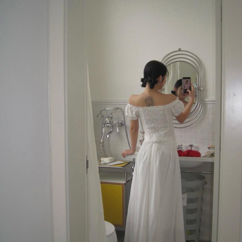 No.2 無二 | 韓版🇰🇷ins 復古2way蕾絲綁帶平口上衣 純欲蝴蝶結綁帶襯衫  氣質泡泡袖上衣 一字領-細節圖5