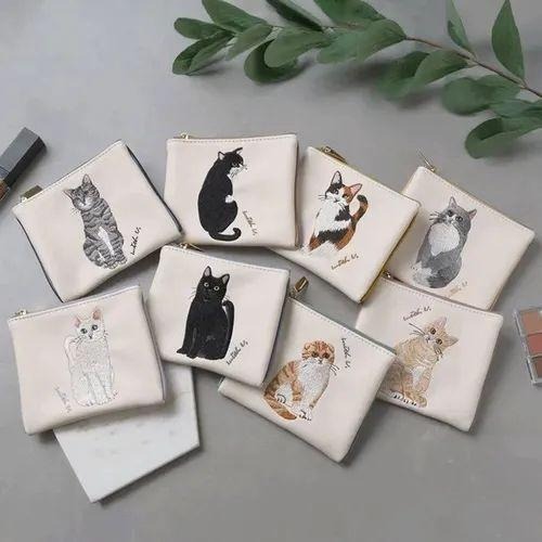 【飛魚愛日貨】貓咪刺繡零錢包｜小物收納-細節圖2