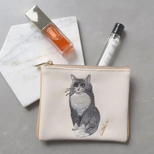 【飛魚愛日貨】貓咪刺繡零錢包｜小物收納-細節圖3