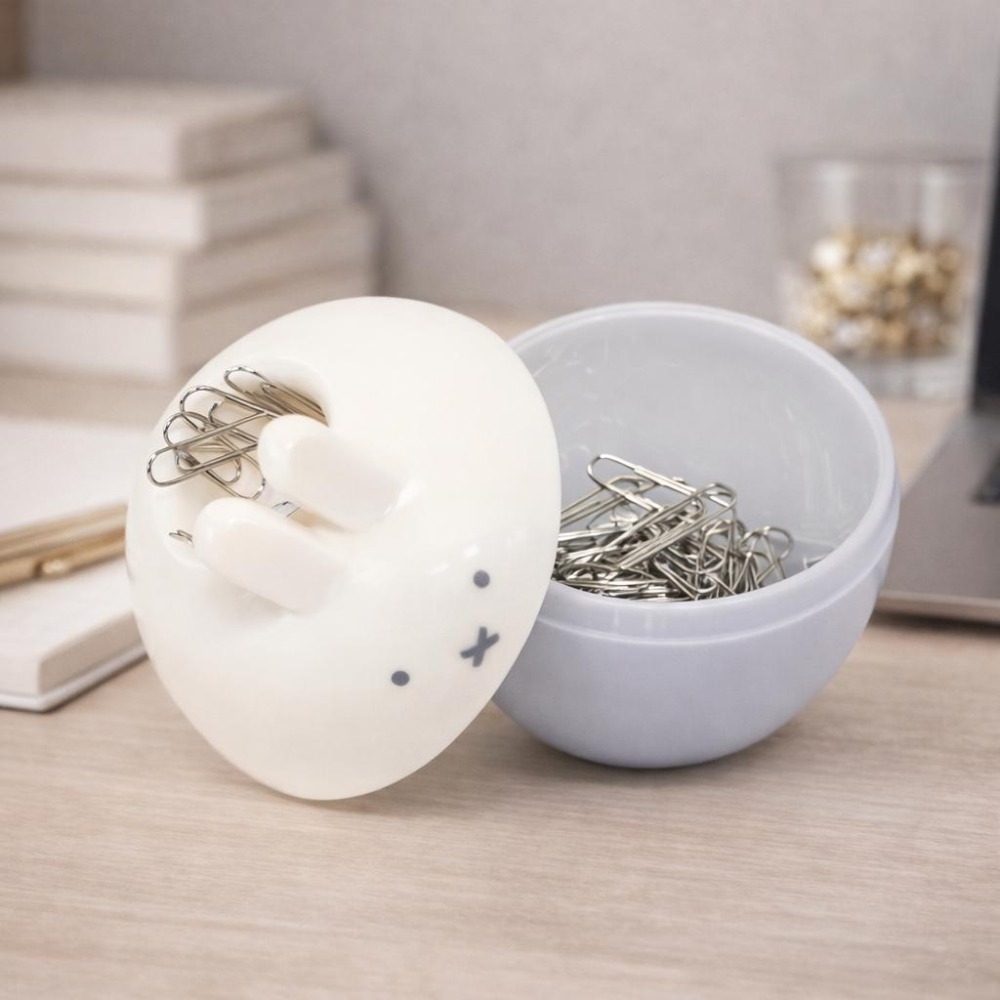 【飛魚愛日貨】 MIFFY米飛兔磁吸迴紋針收納盒｜辦公桌療癒小物-細節圖2