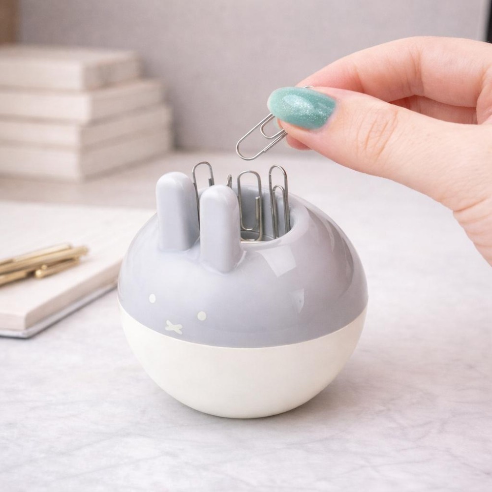 【飛魚愛日貨】 MIFFY米飛兔磁吸迴紋針收納盒｜辦公桌療癒小物-細節圖4