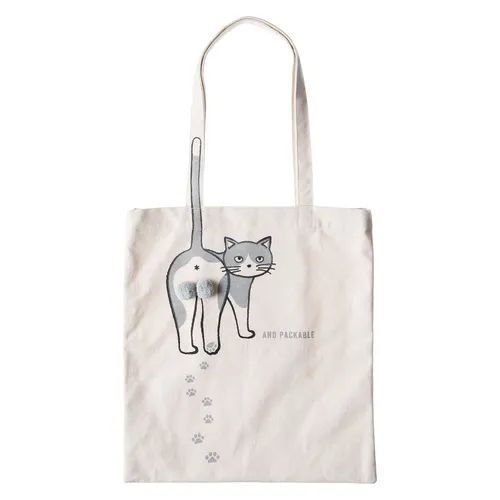 【飛魚愛日貨】巨蛋貓・貓咪毛球 A4 帆布包-規格圖7