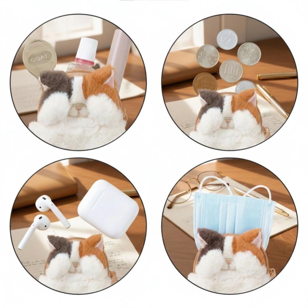 【飛魚愛日貨】害羞貓咪小物包｜口紅包／耳機套-細節圖4