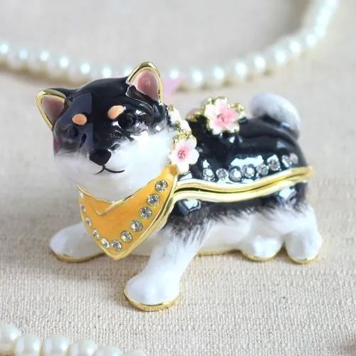 【飛魚愛日貨】櫻花柴犬琺瑯珠寶盒｜戒指收納小擺飾-規格圖5