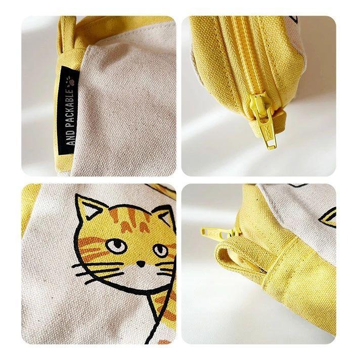 【飛魚愛日貨】蛋蛋貓系列化妝包 側背包 斜背包 單肩包-細節圖7