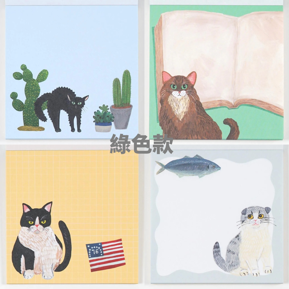 【飛魚愛日貨】貓咪插畫便條本-細節圖5