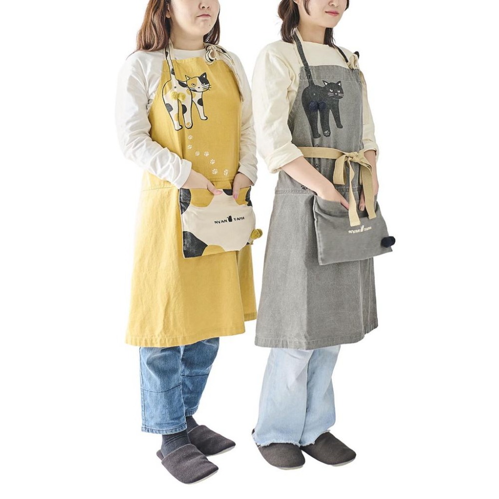 日本AND PACKABLE 現貨 圍裙 東京 工作圍裙 布圍裙 廚房圍裙 可收納 特色圍裙 插畫圍裙 多種款式-細節圖6