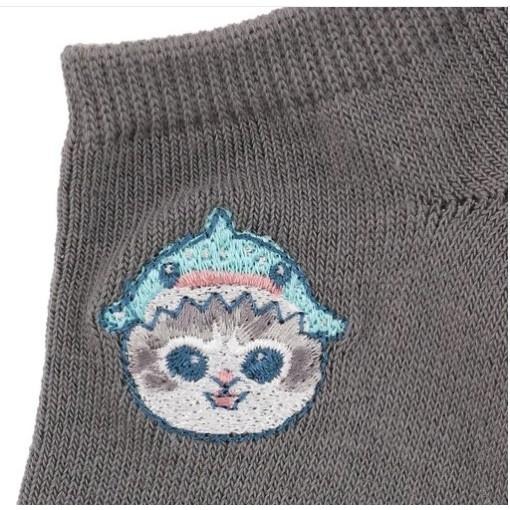 【飛魚愛日貨】mofusand 猫福珊迪襪子 刺繡襪 日系 女襪 貓咪 可愛 動物 刺繡 腳踝襪 女生可愛貓咪襪-細節圖5