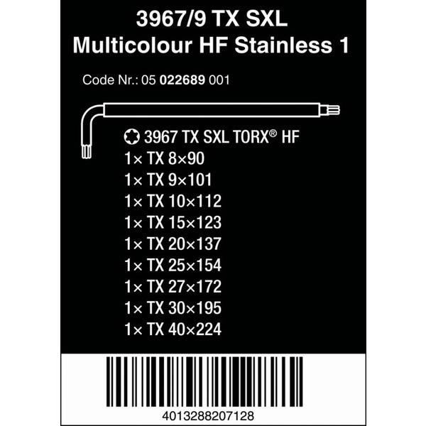 德國【WERA】不鏽鋼加長 星型彩色膠套扳手9支組 不鏽鋼L型 星型板手-細節圖6