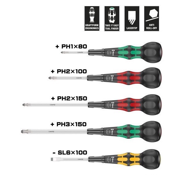 德國【WERA】日本限定版 球型怪牙螺絲起子 十字/一字起子-細節圖2