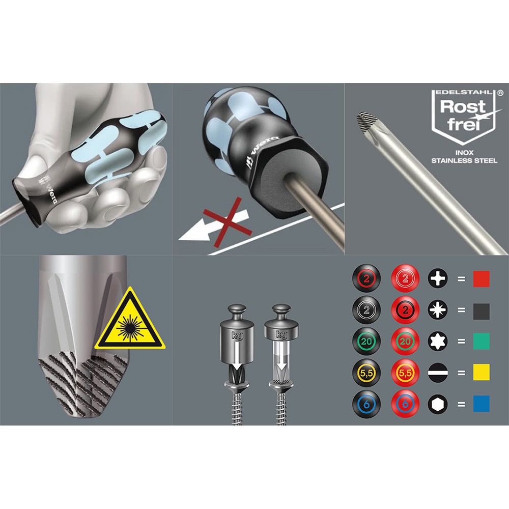 德國【WERA】不鏽鋼怪牙十字起子3350PH 螺絲起子 白鐵-細節圖6