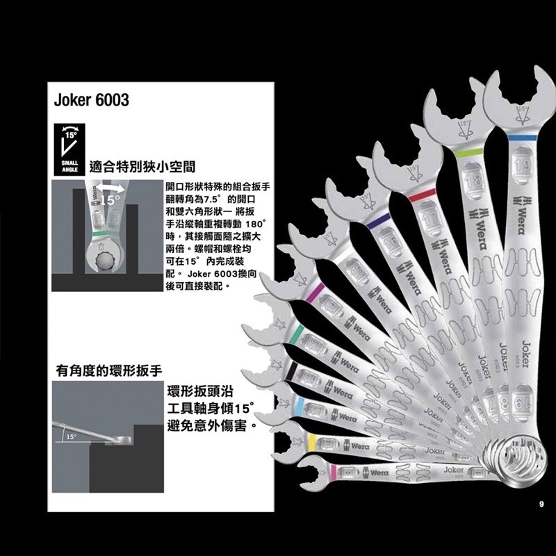 德國【WERA】 6003Joker 梅開扳手11支組-附帆布收納包-細節圖6