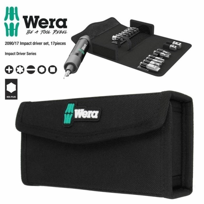 德國【WERA】頂級衝擊式起子頭17件組90Nm帆布包 2090/17-細節圖2