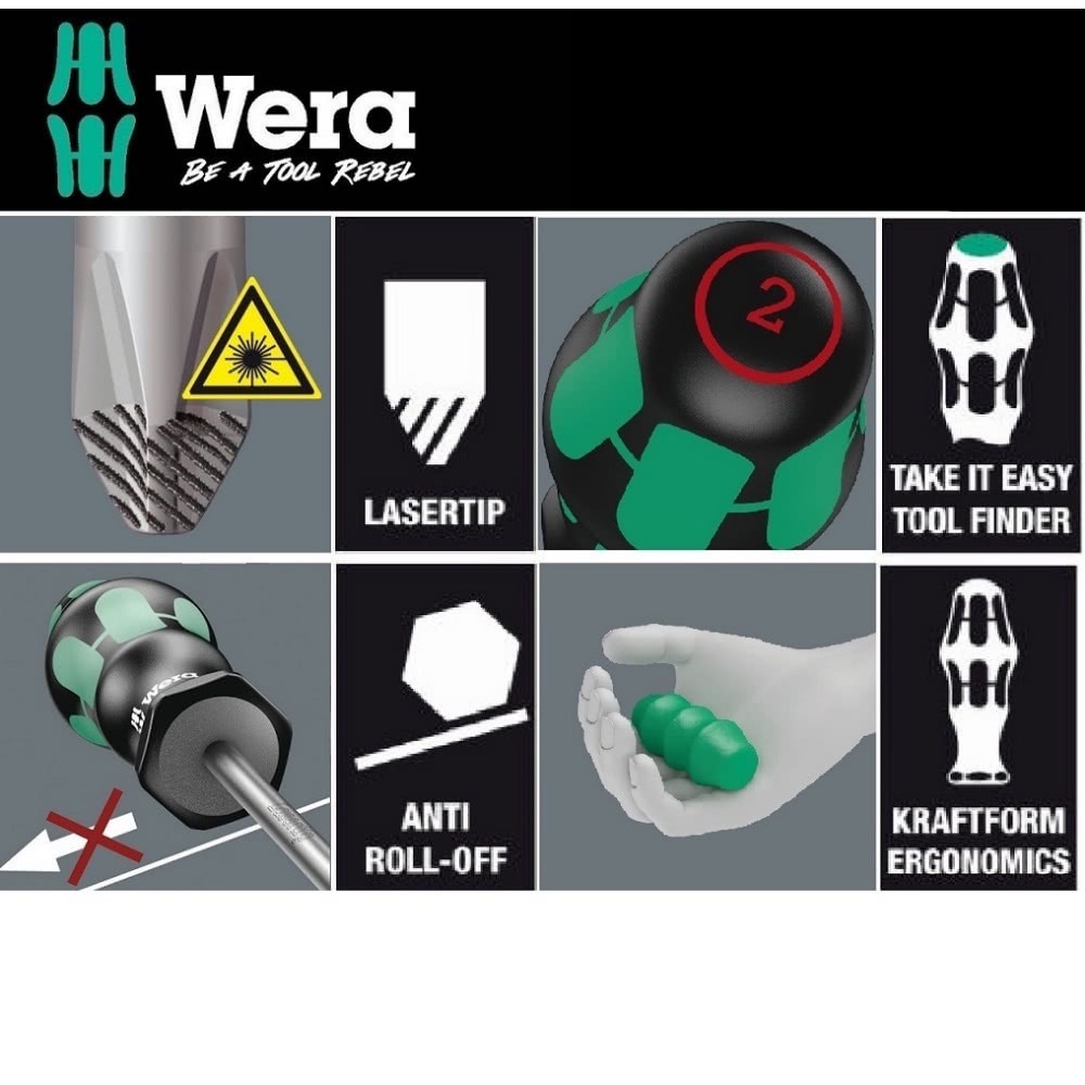 德國【WERA】鍍鈦怪牙起子 精緻型起子組 334/6 (6支組) 附掛式收納架-細節圖3