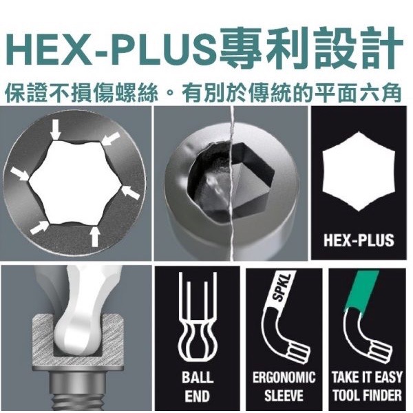 德國【WERA】 頂級彩色膠套 (短) 六角扳手9支組9 50SPKS/9CO-細節圖5