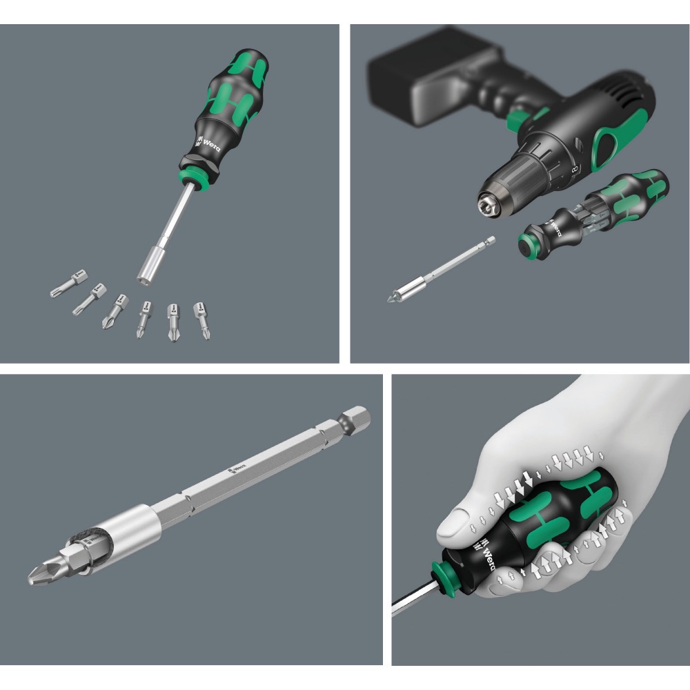 德國【WERA】頂級全方位6支起子組 KK-28 多功能起子組 內附起子頭 延長接桿  接桿也可在電動起子上使用-細節圖2