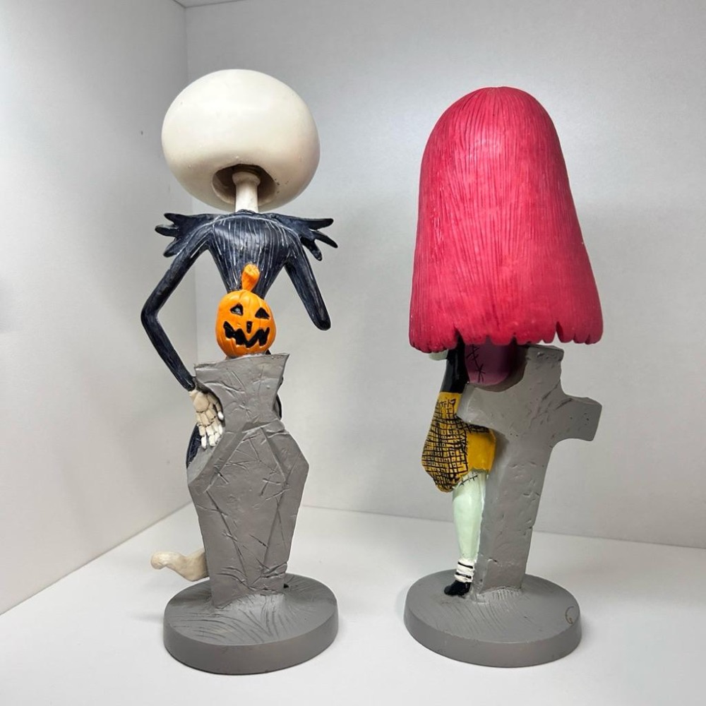 💀🎃聖誕夜驚魂 傑克&莎莉 陶瓷搖頭公仔 擺飾 無盒-細節圖2