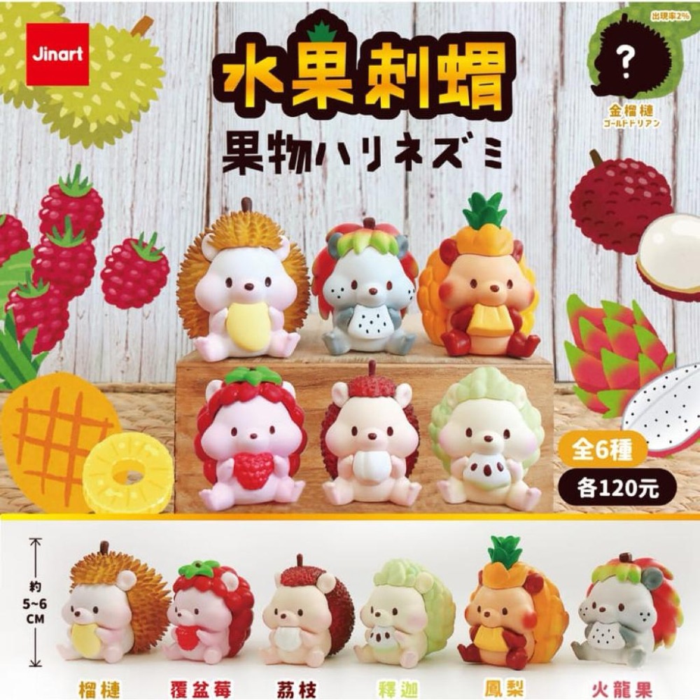 Jinart 水果刺蝟盲盒公仔 火龍果款 無盒 擺飾 收藏 可愛造型-細節圖5