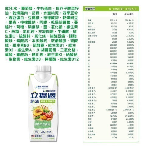 雀巢立攝適諾沛含天然食物均衡營養配方(250ml) 效期2027/05/17-細節圖3