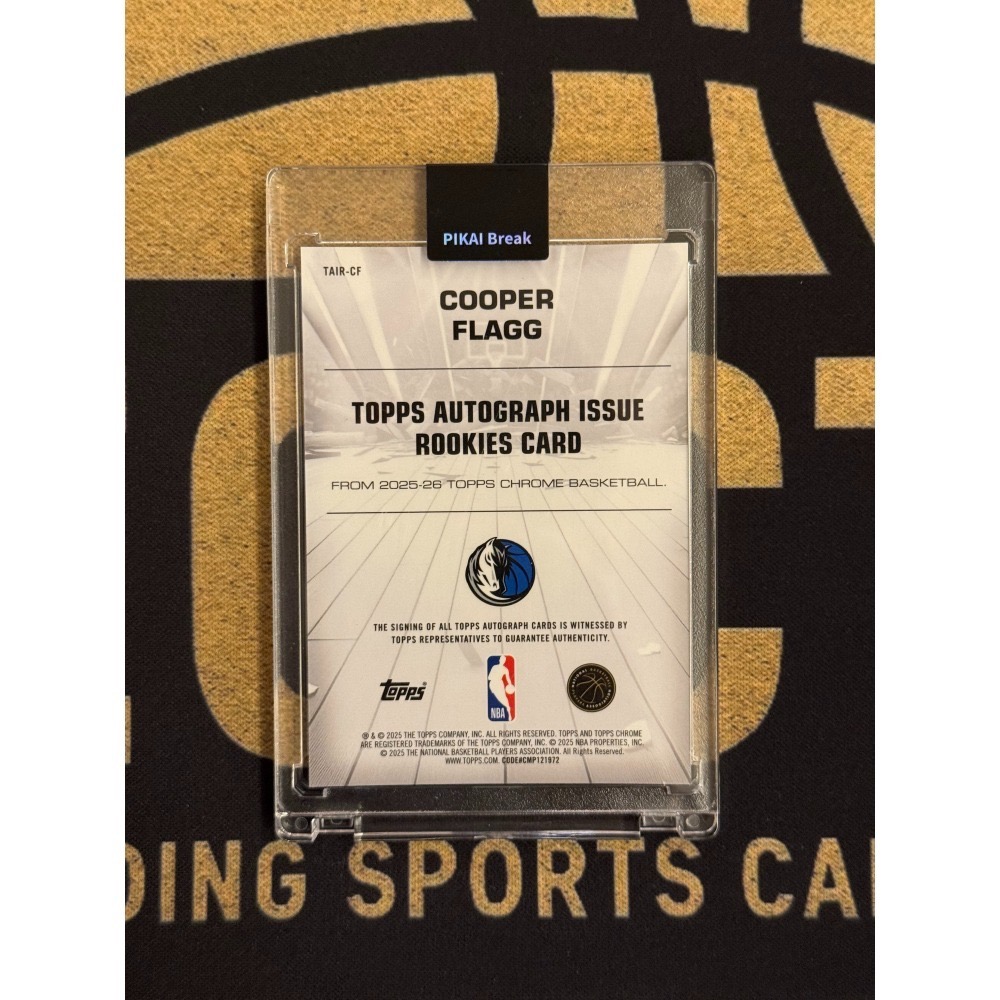 NBA Topps Cooper Flagg 2025-26 Chrome Issue Rookies Auto-細節圖2