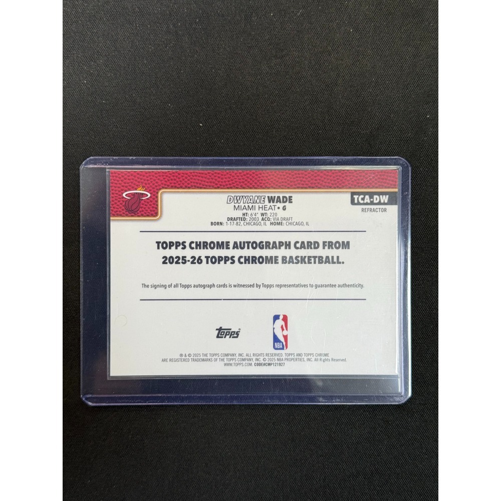 NBA Topps Dwyane Wade 2025-26 Chrome Auto Refractor-細節圖2