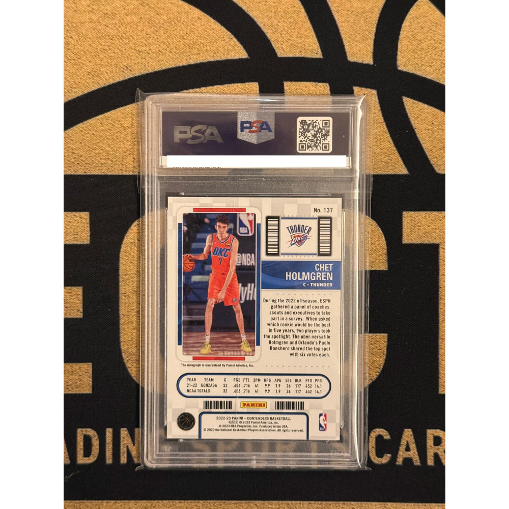 NBA Panini Chet Holmgren 2022-23 Play Off Auto RC /99 PSA9-細節圖2