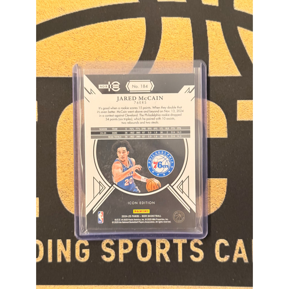 NBA Panini Jared Mccain 2024-25 Noir Base RC Green /5-細節圖2