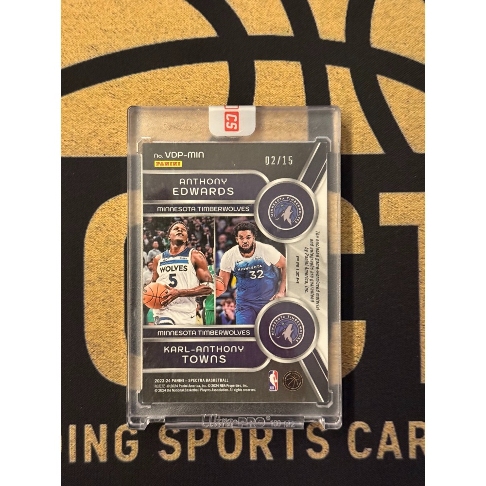 NBA Panini Anthony Edwards & Karl-Anthony Towns Dual PA-細節圖2