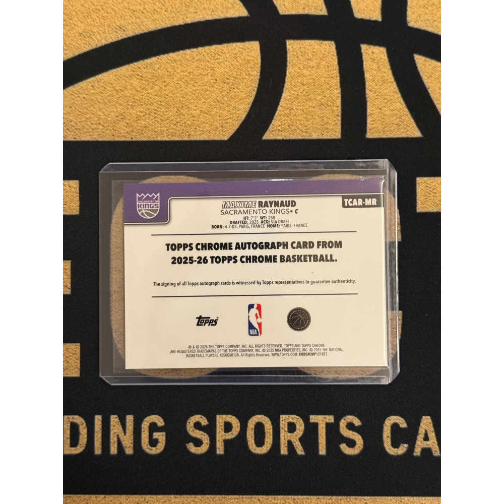 NBA Topps Maxime Raynaud 2025-26 Chrome Rookie Base Auto 代-細節圖2