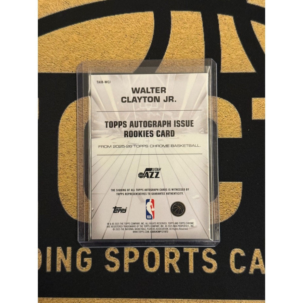 NBA Topps Walter Clayton Jr. 2025-26 Issue Rookies Auto 民-細節圖2