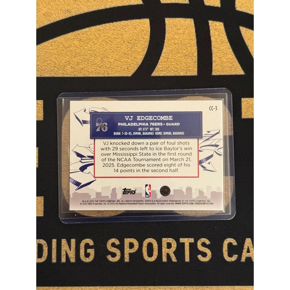 NBA Topps VJ Edgecombe 2025-26 Clutch City RC 代-細節圖2