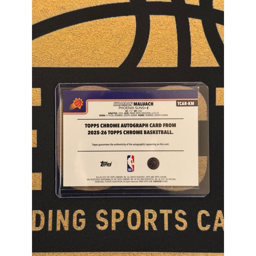 NBA Topps Khaman Maluach 2025-26 Chrome Base Auto RC-細節圖2