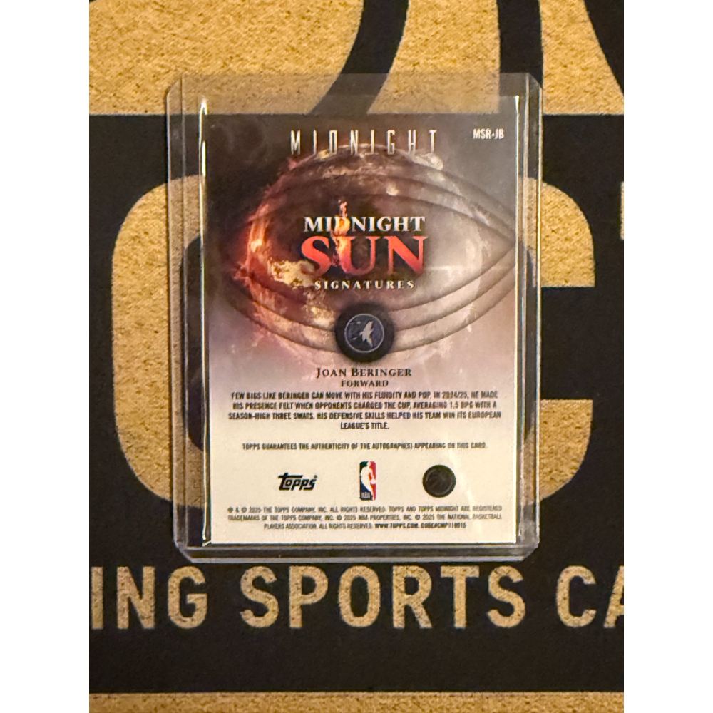 NBA Joan Beringer Topps 2025-26 Midnight Sun Auto RC 游-細節圖2
