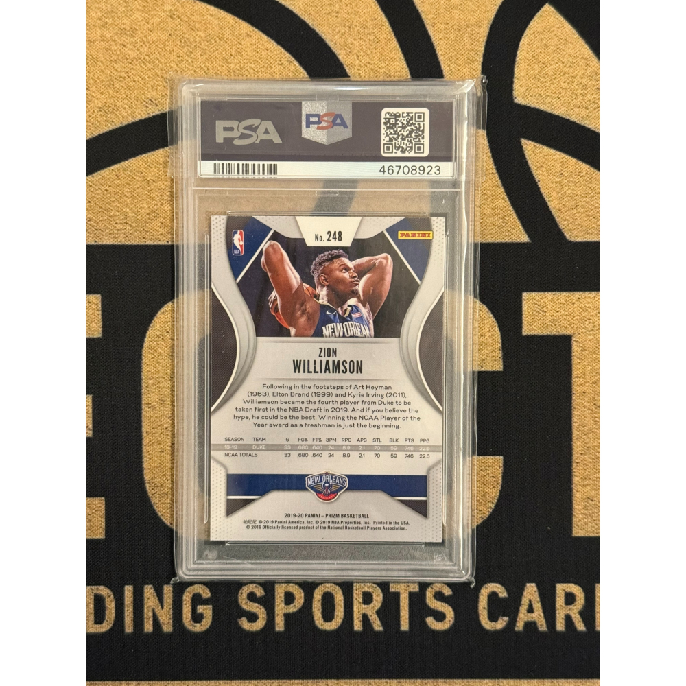 NBA Zion Williamson Panini 2019-20 Prizm Base PSA10-細節圖2