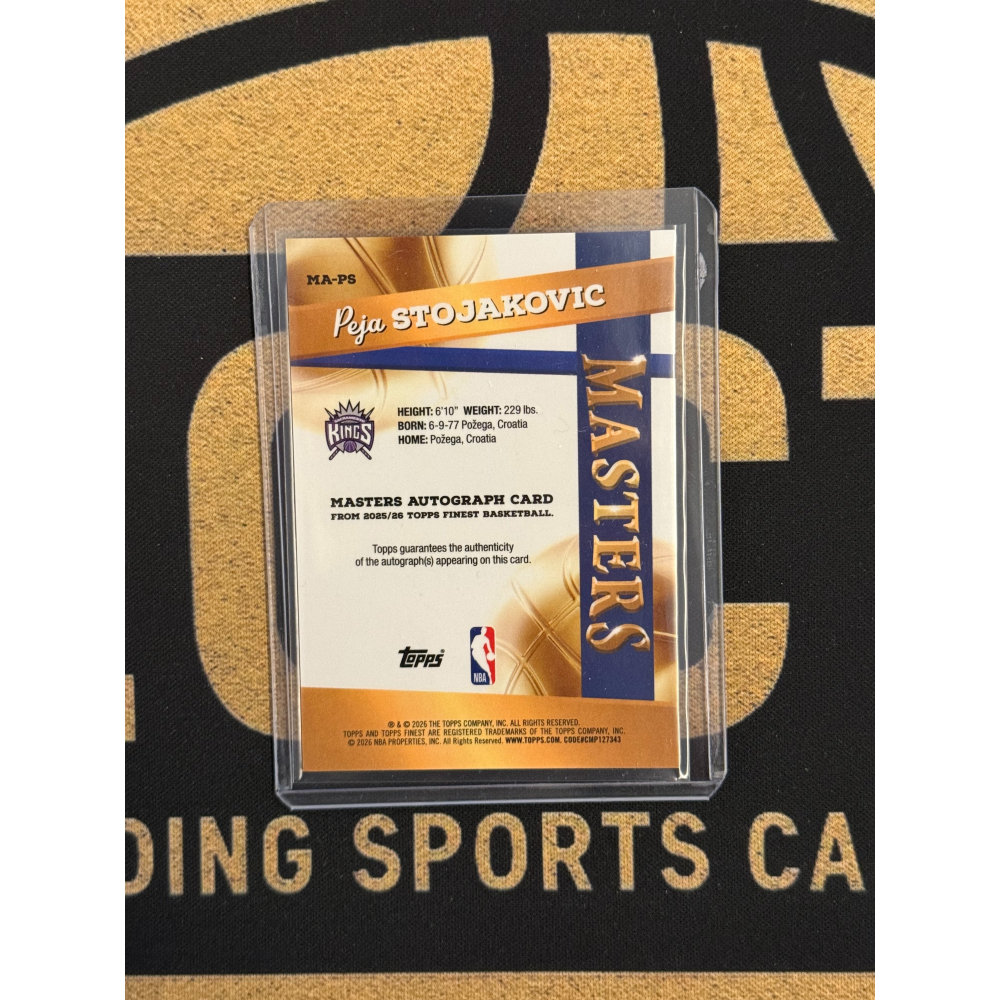 NBA 2025-26 Topps Finest Peja Stojakovic Masters Auto /50-細節圖2